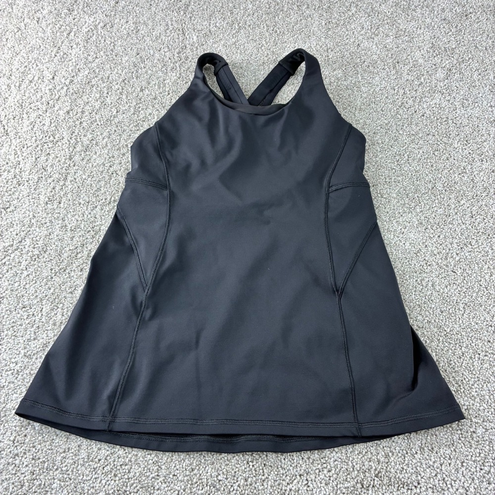 Lululemon Black Workout Active Athletic Cross Back Tank Top Athelisure‎ Gorepore